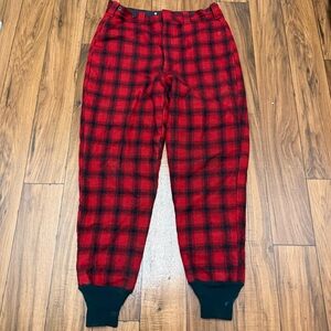 Vtg 90s Woolrich Heavy Wool Pants Mens 38 Insulated Red Buffalo Plaid Hunting
